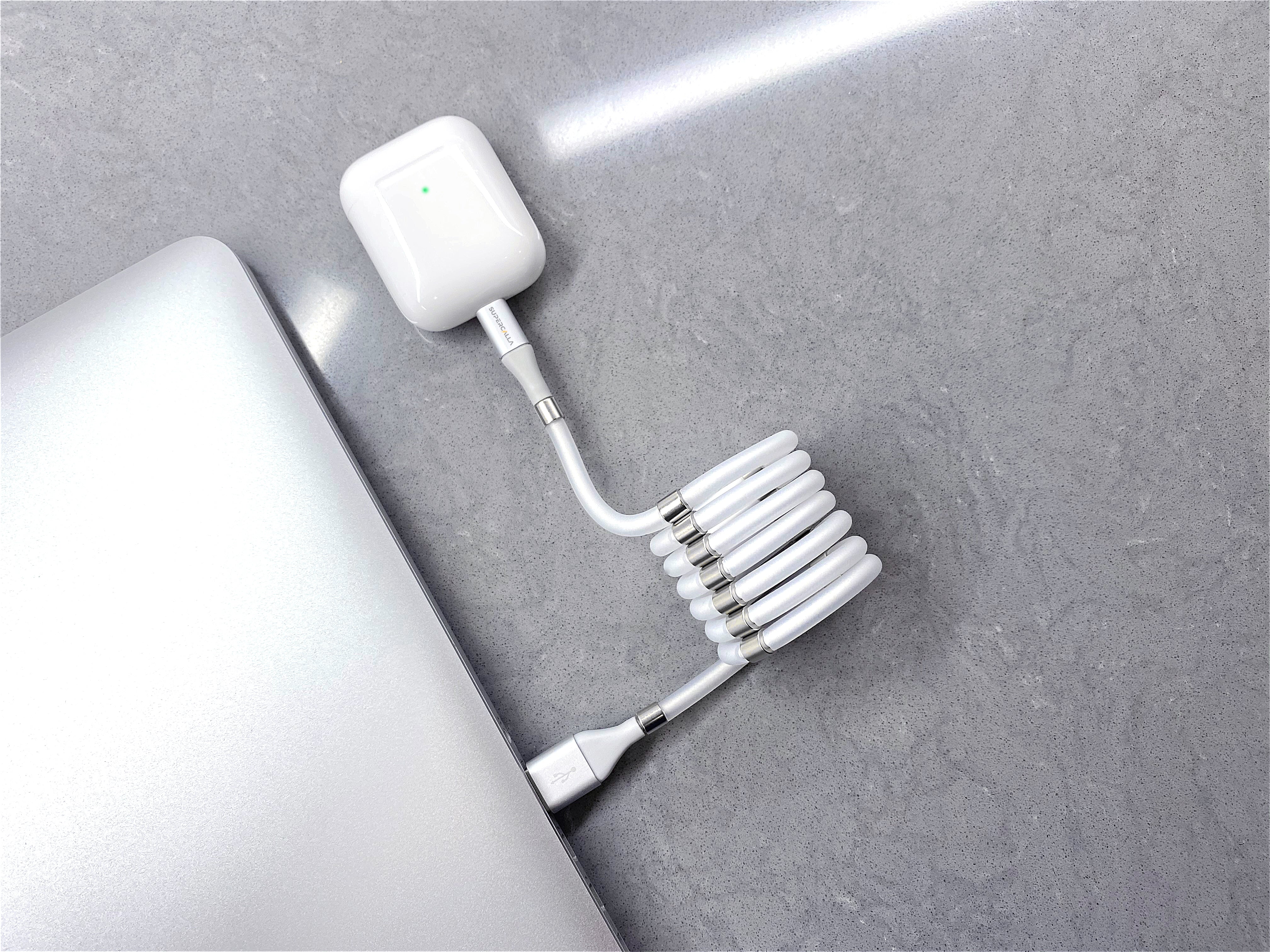 SuperCalla Magnetic Data Charging Cable iPhone to USB A Diamond White